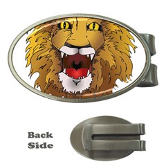 Lion Animal Roar Lion S Mane Comic Money Clips (oval)  by Sapixe