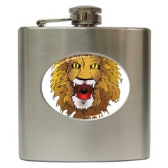 Lion Animal Roar Lion S Mane Comic Hip Flask (6 Oz) by Sapixe