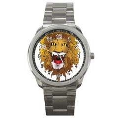 Lion Animal Roar Lion S Mane Comic Sport Metal Watch by Sapixe