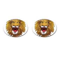 Lion Animal Roar Lion S Mane Comic Cufflinks (oval) by Sapixe