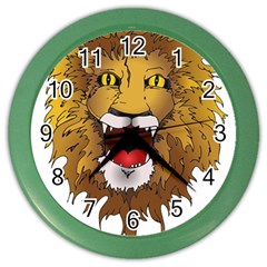 Lion Animal Roar Lion S Mane Comic Color Wall Clocks by Sapixe