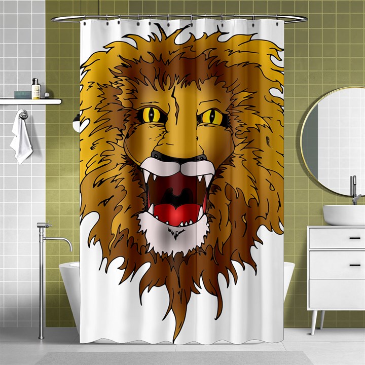 Lion Animal Roar Lion S Mane Comic Shower Curtain 48  x 72  (Small) 