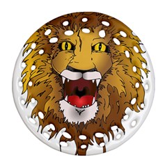 Lion Animal Roar Lion S Mane Comic Ornament (round Filigree) by Sapixe