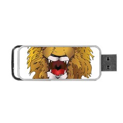 Lion Animal Roar Lion S Mane Comic Portable Usb Flash (one Side) by Sapixe