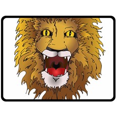 Lion Animal Roar Lion S Mane Comic Double Sided Fleece Blanket (large)  by Sapixe