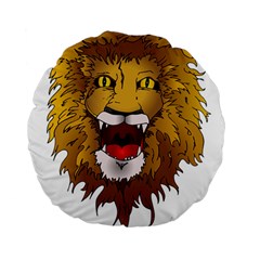 Lion Animal Roar Lion S Mane Comic Standard 15  Premium Flano Round Cushions by Sapixe