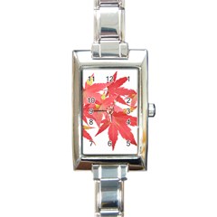 Leaves Maple Branch Autumn Fall Rectangle Italian Charm Watch by Sapixe