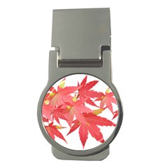 Leaves Maple Branch Autumn Fall Money Clips (round)  by Sapixe