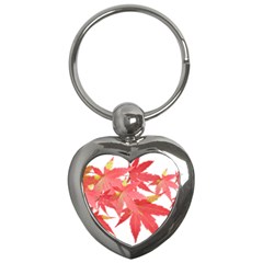 Leaves Maple Branch Autumn Fall Key Chains (heart)  by Sapixe