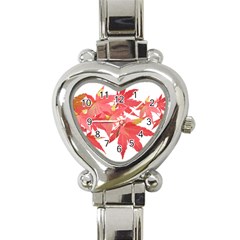 Leaves Maple Branch Autumn Fall Heart Italian Charm Watch