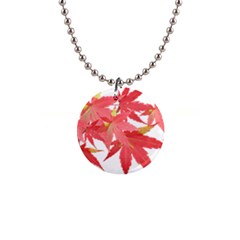 Leaves Maple Branch Autumn Fall Button Necklaces by Sapixe