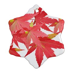 Leaves Maple Branch Autumn Fall Ornament (snowflake) by Sapixe