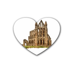 Ruin Monastery Abbey Gothic Whitby Rubber Coaster (heart)  by Sapixe