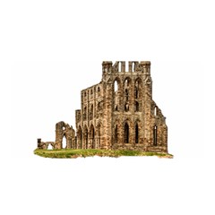 Ruin Monastery Abbey Gothic Whitby Satin Wrap by Sapixe