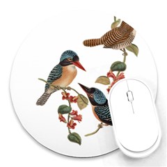 Bird Birds Branch Flowers Vintage Round Mousepads by Sapixe