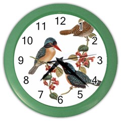 Bird Birds Branch Flowers Vintage Color Wall Clocks by Sapixe