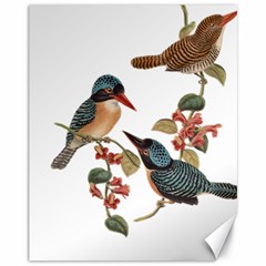 Bird Birds Branch Flowers Vintage Canvas 11  X 14   by Sapixe