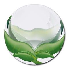 Pearl Drop Flower Plant Round Mousepads by Sapixe