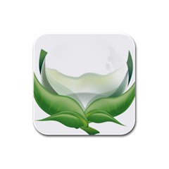 Pearl Drop Flower Plant Rubber Square Coaster (4 Pack)  by Sapixe