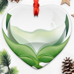 Pearl Drop Flower Plant Heart Ornament (two Sides) by Sapixe