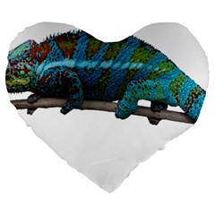 Reptile Lizard Animal Isolated Large 19  Premium Heart Shape Cushions by Sapixe