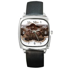 Night Butterfly Butterfly Giant Square Metal Watch by Sapixe