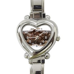 Night Butterfly Butterfly Giant Heart Italian Charm Watch by Sapixe