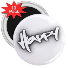 Lettering Points Creative Pen Dots 3  Magnets (10 Pack)  by Sapixe