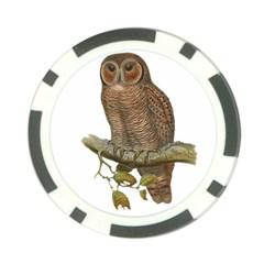 Bird Owl Animal Vintage Isolated Poker Chip Card Guard by Sapixe