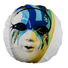 Porcelain Mask Minature Mask Large 18  Premium Round Cushions by Sapixe