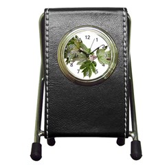 Leaves Plant Branch Nature Foliage Pen Holder Desk Clocks by Sapixe