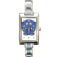 Elephant Animal Cartoon Elephants Rectangle Italian Charm Watch by Sapixe