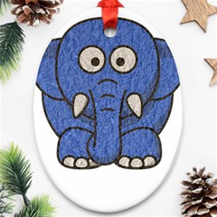 Elephant Animal Cartoon Elephants Ornament (oval) by Sapixe