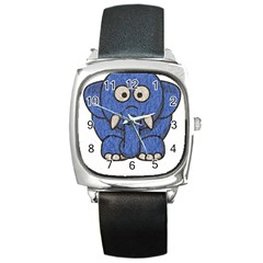 Elephant Animal Cartoon Elephants Square Metal Watch by Sapixe