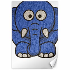 Elephant Animal Cartoon Elephants Canvas 12  X 18   by Sapixe