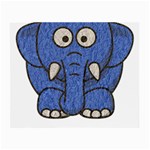 Elephant Animal Cartoon Elephants Small Glasses Cloth (2-Side) Front