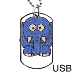 Elephant Animal Cartoon Elephants Dog Tag Usb Flash (two Sides) by Sapixe