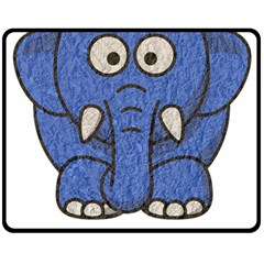 Elephant Animal Cartoon Elephants Double Sided Fleece Blanket (medium)  by Sapixe