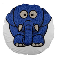 Elephant Animal Cartoon Elephants Large 18  Premium Flano Round Cushions by Sapixe