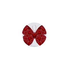 Butterfly Red Fractal Art Nature 1  Mini Buttons by Sapixe