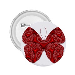 Butterfly Red Fractal Art Nature 2 25  Buttons by Sapixe