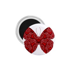 Butterfly Red Fractal Art Nature 1 75  Magnets by Sapixe