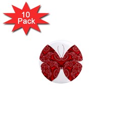 Butterfly Red Fractal Art Nature 1  Mini Magnet (10 Pack)  by Sapixe