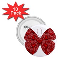 Butterfly Red Fractal Art Nature 1 75  Buttons (10 Pack) by Sapixe