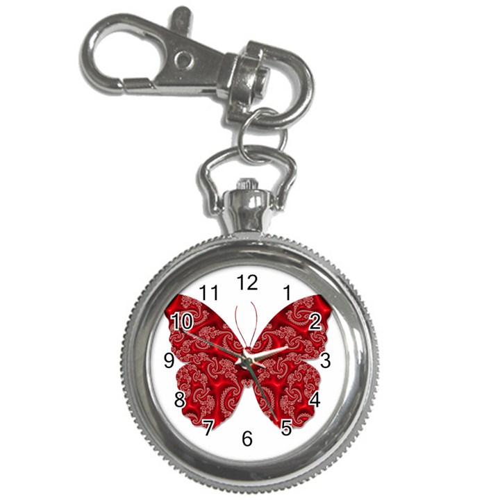 Butterfly Red Fractal Art Nature Key Chain Watches