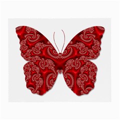 Butterfly Red Fractal Art Nature Small Glasses Cloth by Sapixe