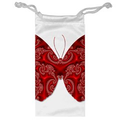 Butterfly Red Fractal Art Nature Jewelry Bags by Sapixe