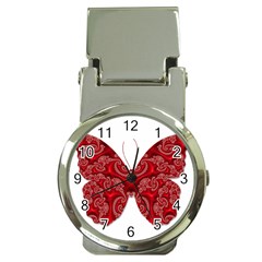 Butterfly Red Fractal Art Nature Money Clip Watches by Sapixe