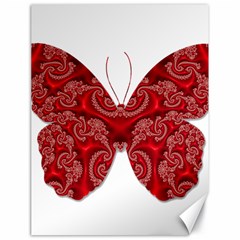 Butterfly Red Fractal Art Nature Canvas 18  X 24   by Sapixe