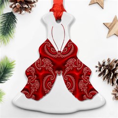 Butterfly Red Fractal Art Nature Christmas Tree Ornament (two Sides) by Sapixe